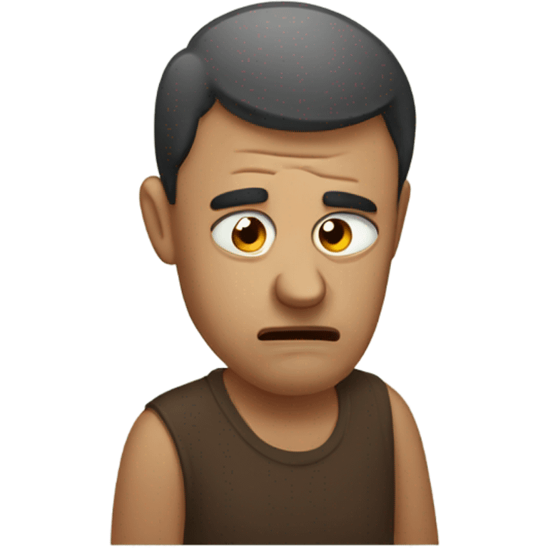 sad man with constipation emoji