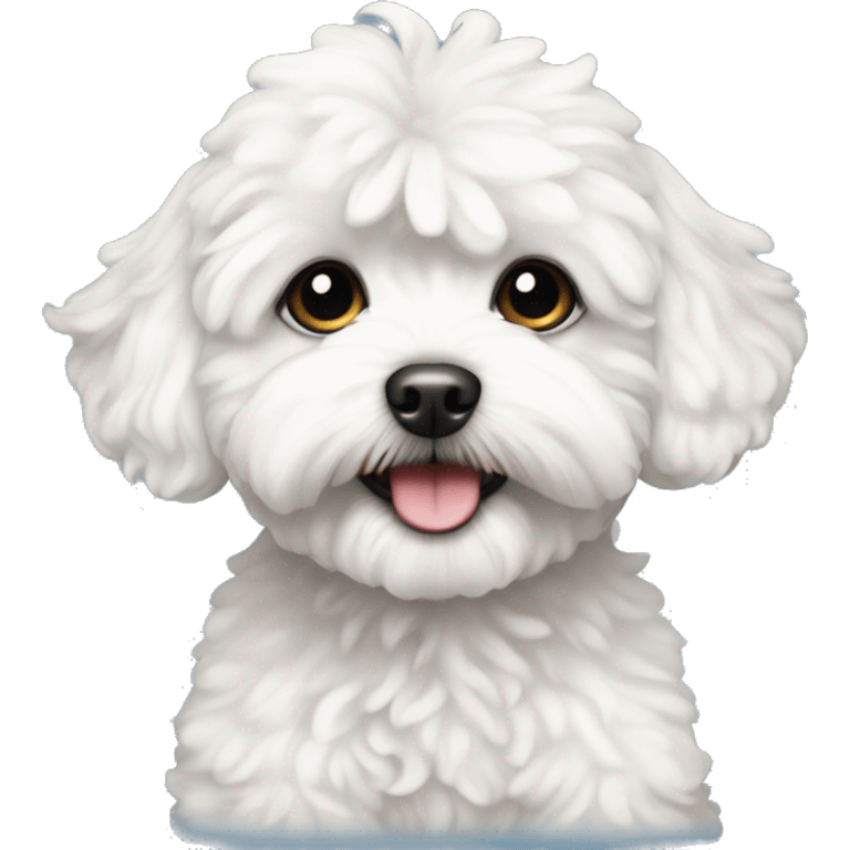 White and black maltipoo emoji