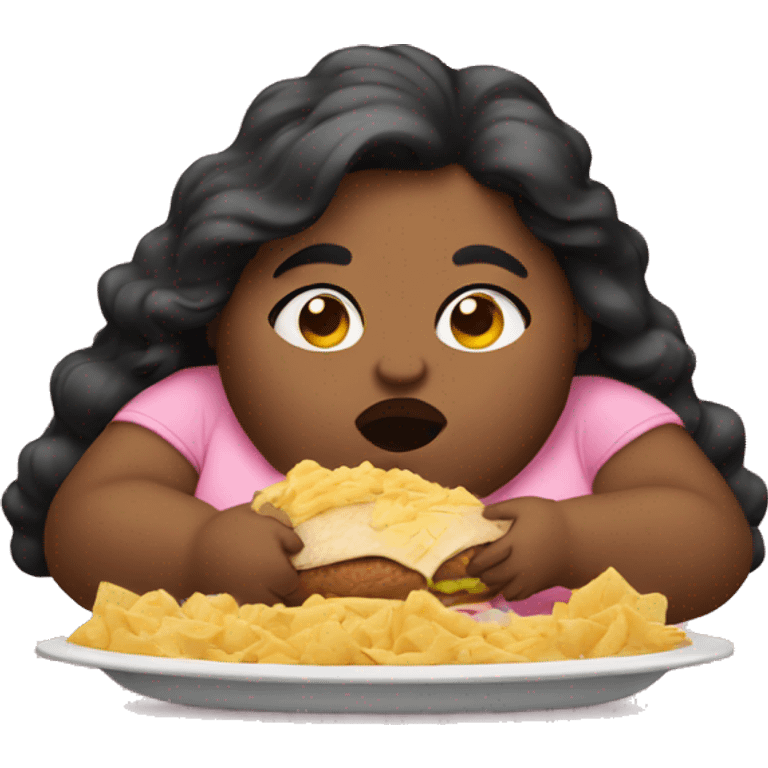 fat girl eating emoji