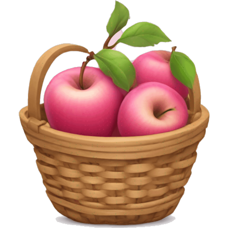 Pink apple basket emoji