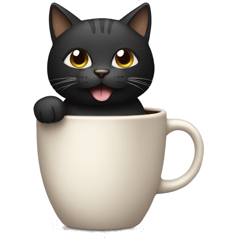 cat black with coffee emoji