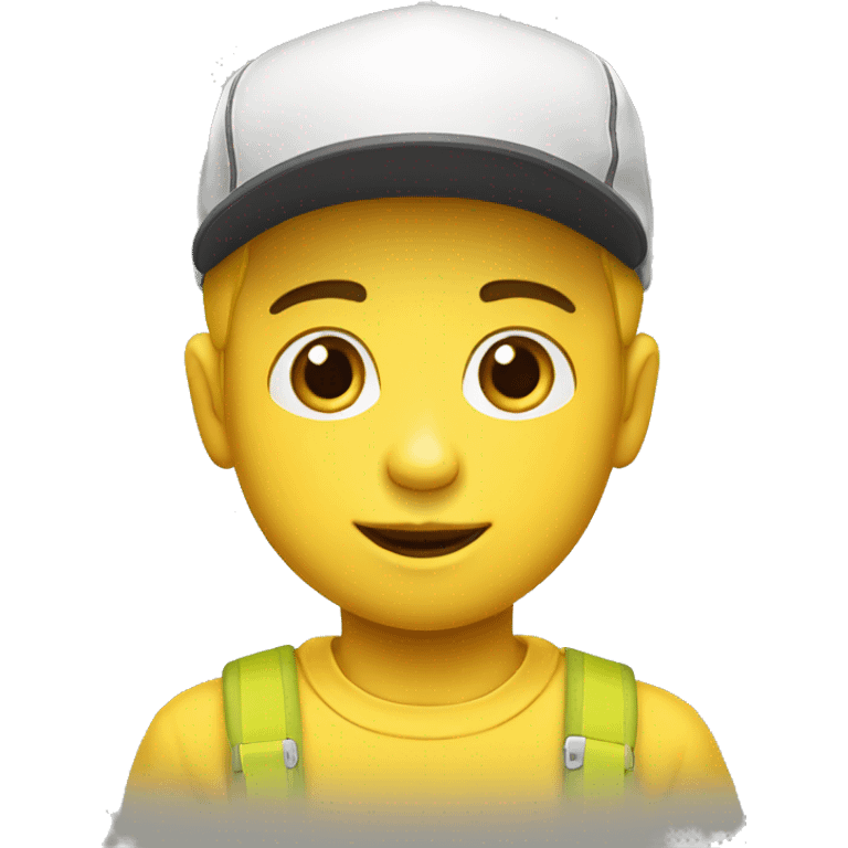 Niño blanco con gorra amarilla emoji