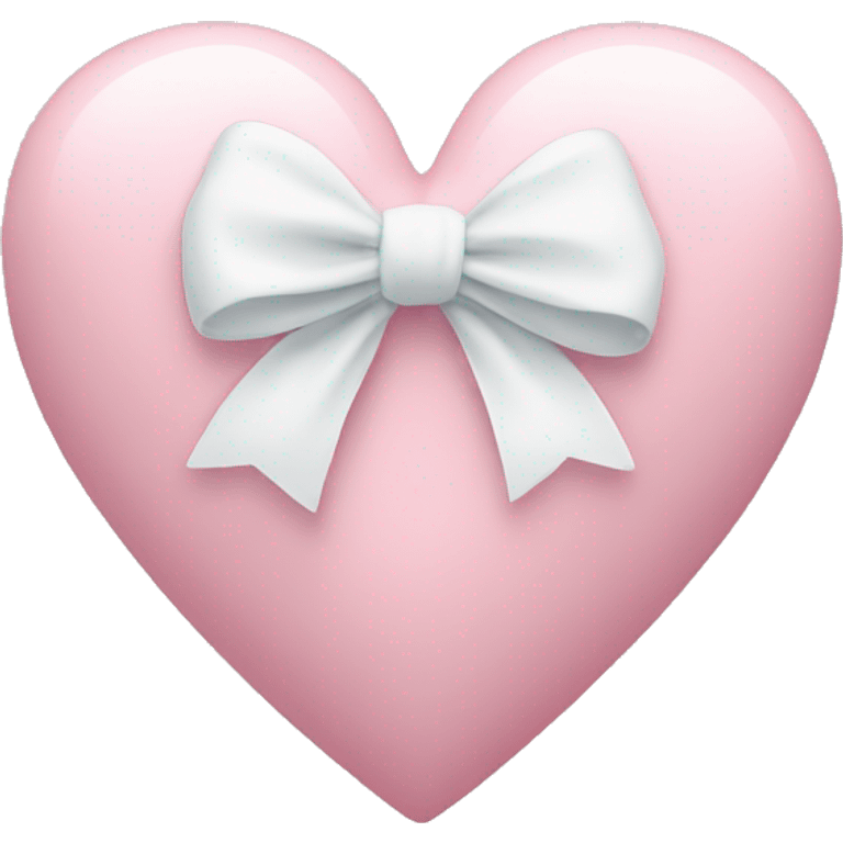 Pastel pink heart with white bow emoji