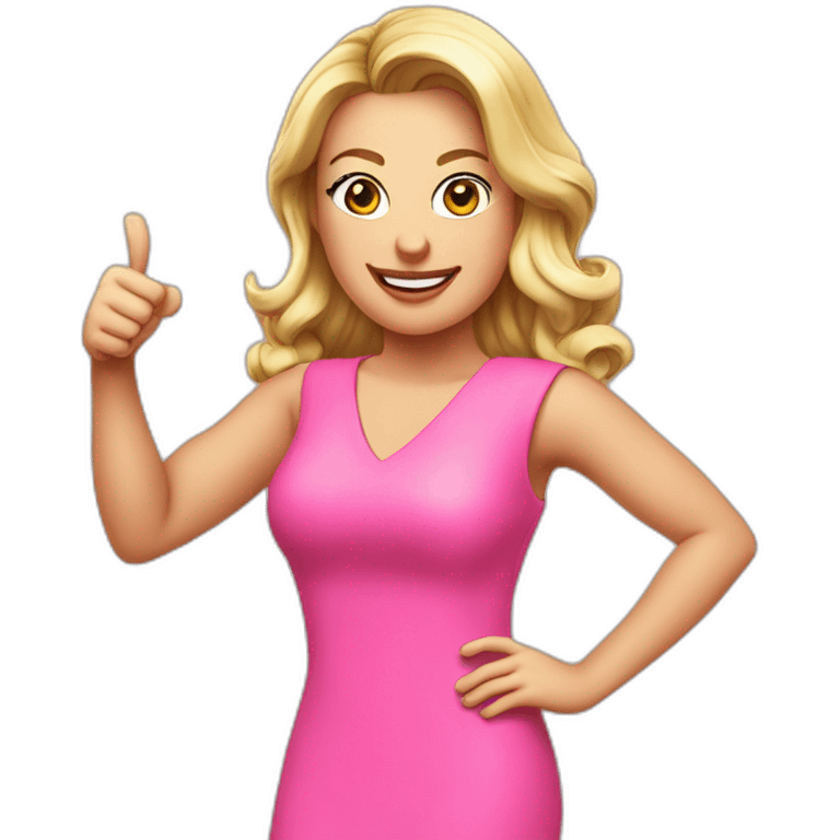 tonya harbin real estate wearing pink dress thumbs up emoji