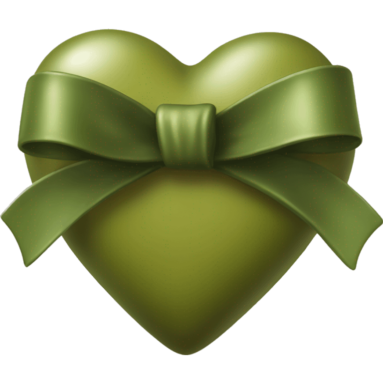 realistic olive heart and bow emoji