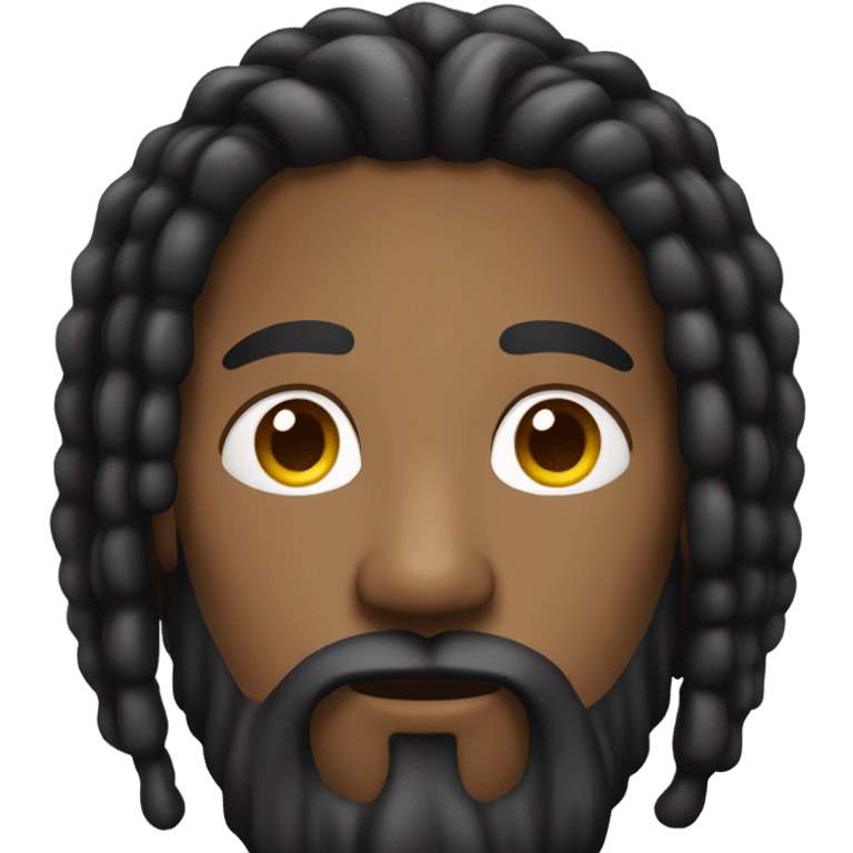 Black guy long drelocks mustache and beard emoji