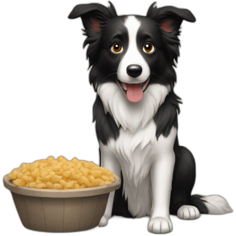 Border collie eating a Little dog  emoji