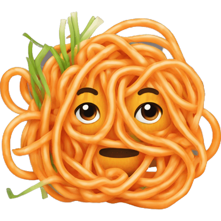 orange noodles with spring onion emoji