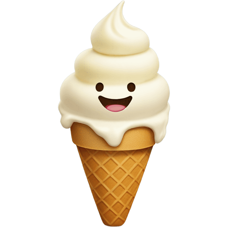 Icecream with smiley face emoji