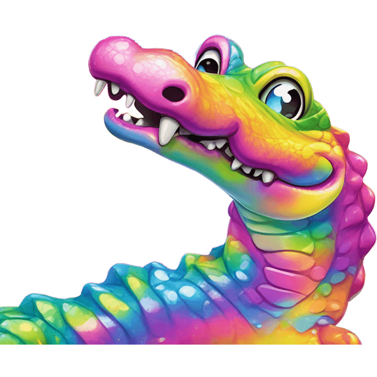 Lisa Frank, rainbow alligator ￼ emoji