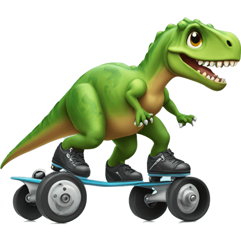 Dinosaur on roller skates  emoji