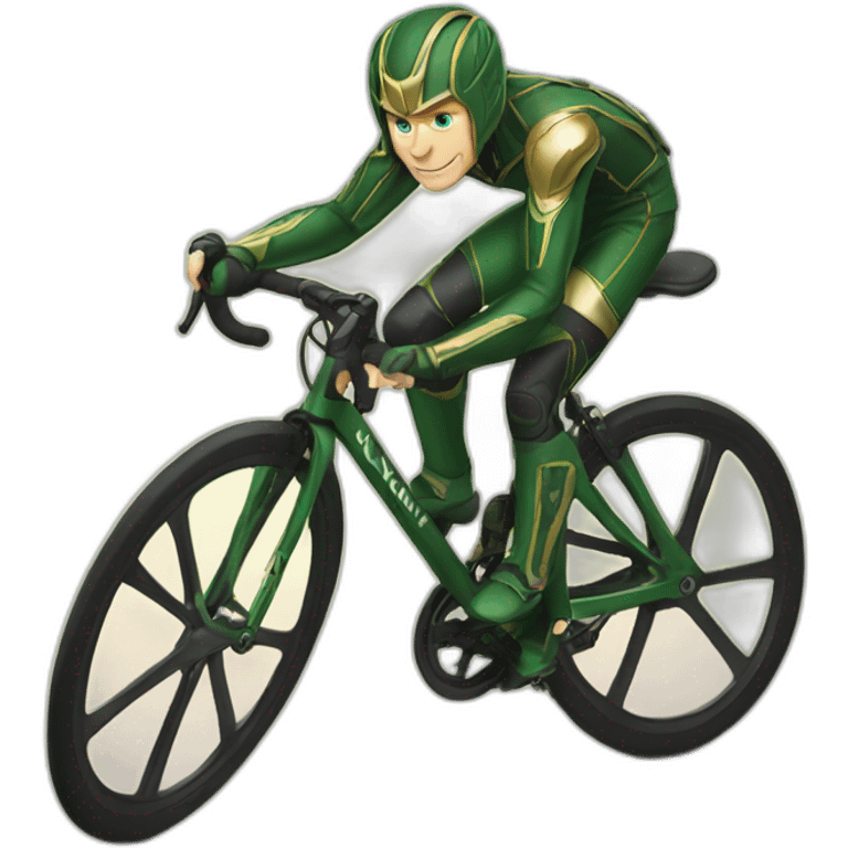 Loki on. Racing bike emoji