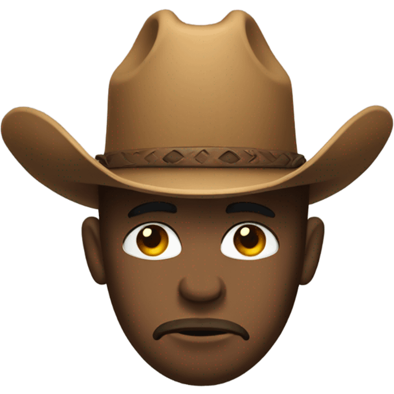 Sad emoji with cowboy hat emoji