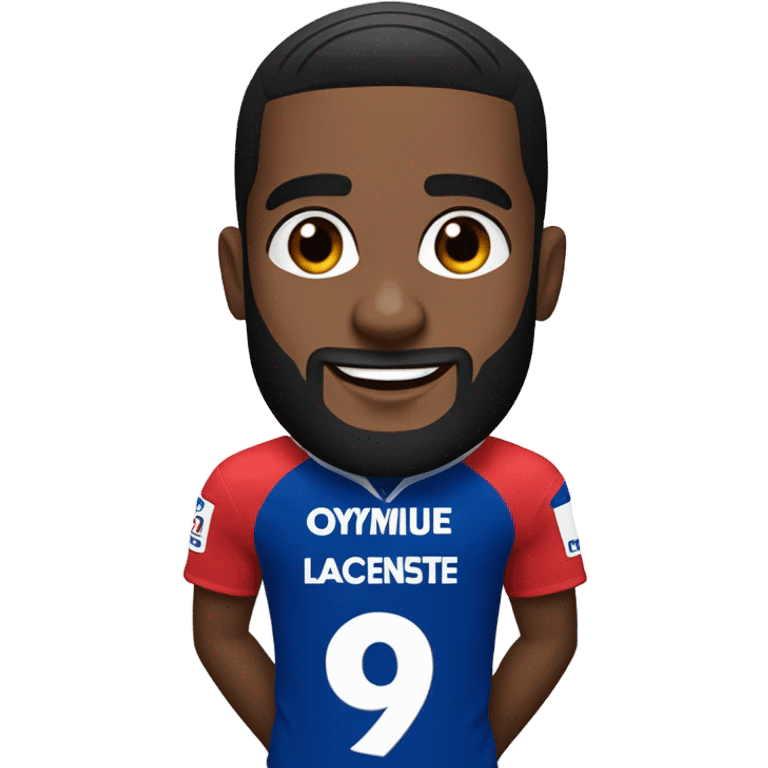 Lacazette ad OL logo and number 9 emoji