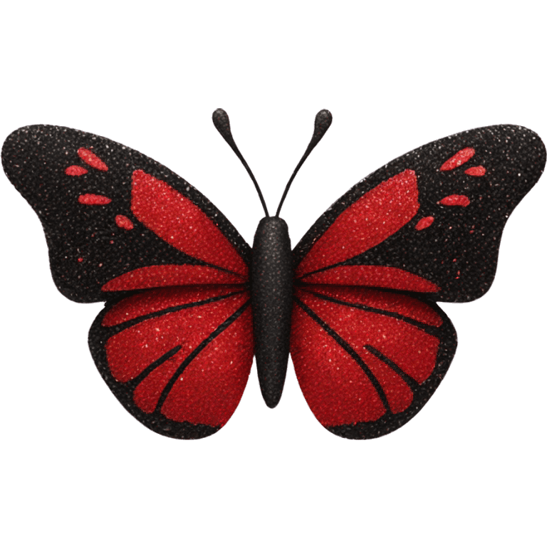 red and black glitter butterfly emoji