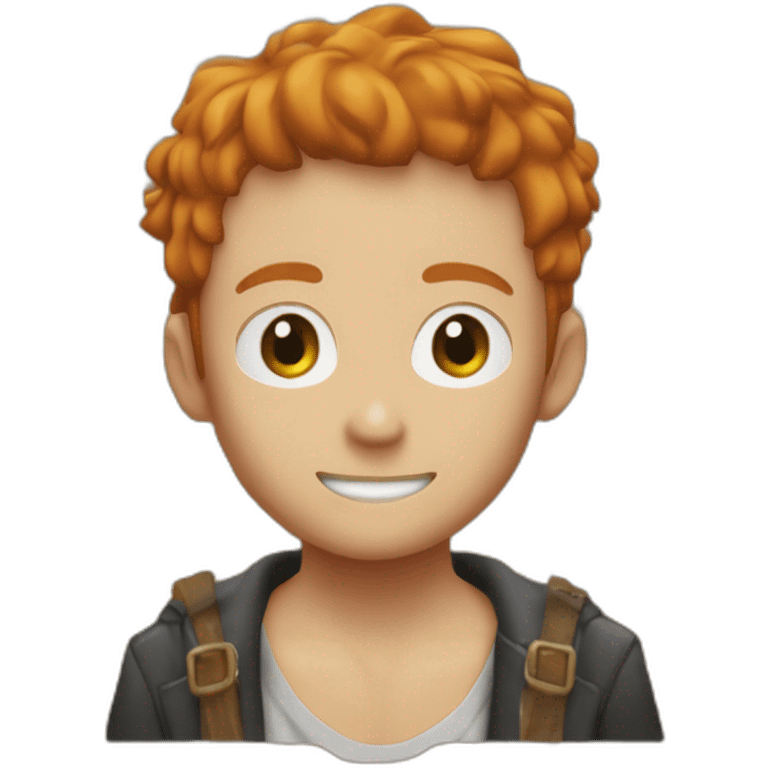 garçon roux avec un dégrader dans un style one piece emoji