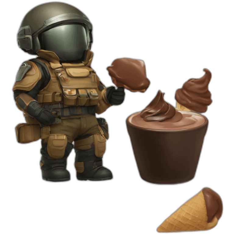 Helldivers 2 soldier licking chocolate ice cream emoji