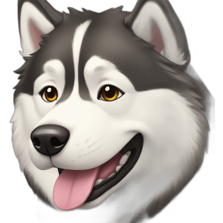 smiling Alaskan malamute emoji