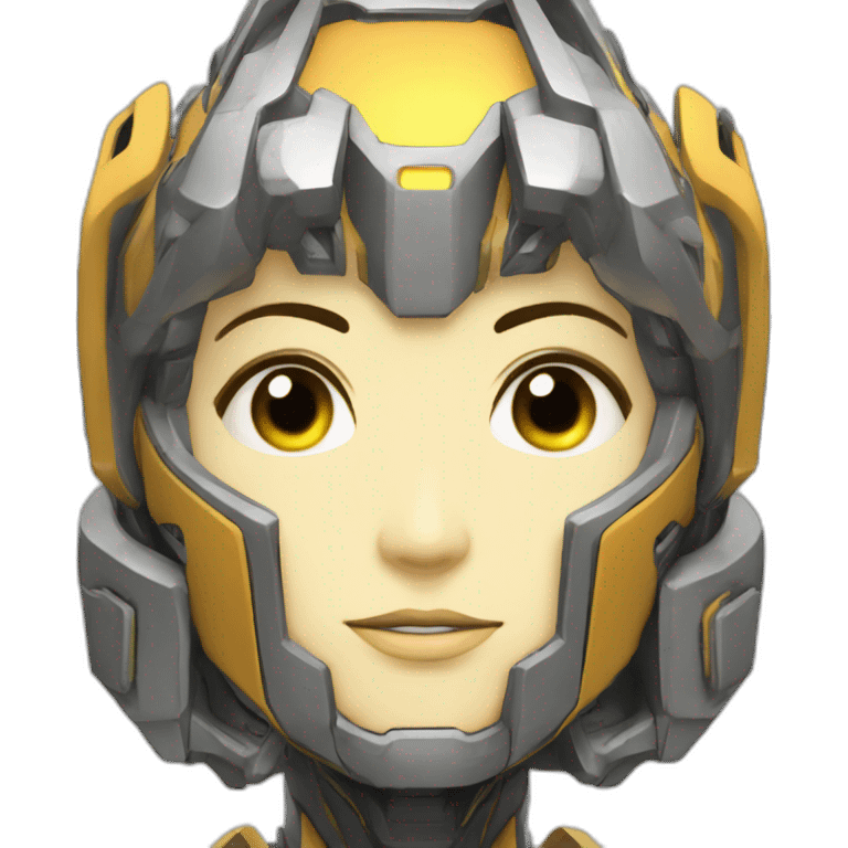 anime mecha face 3d glow square eyes emoji