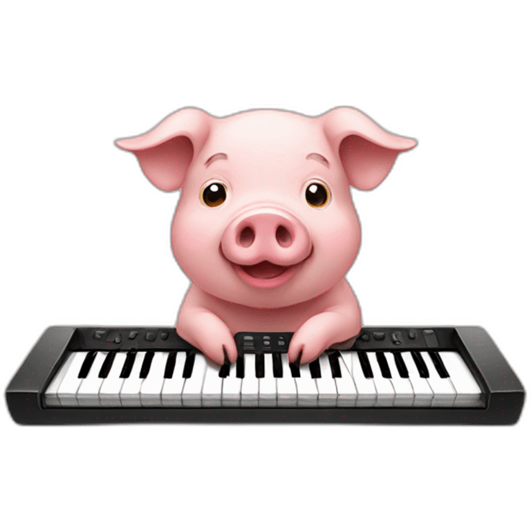 Pig playing keyboard emoji