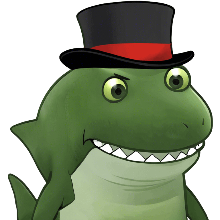 Shark with a top hat emoji