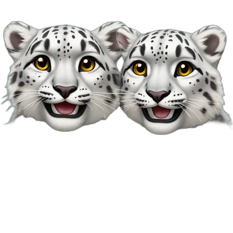 two snow leopards friends emoji