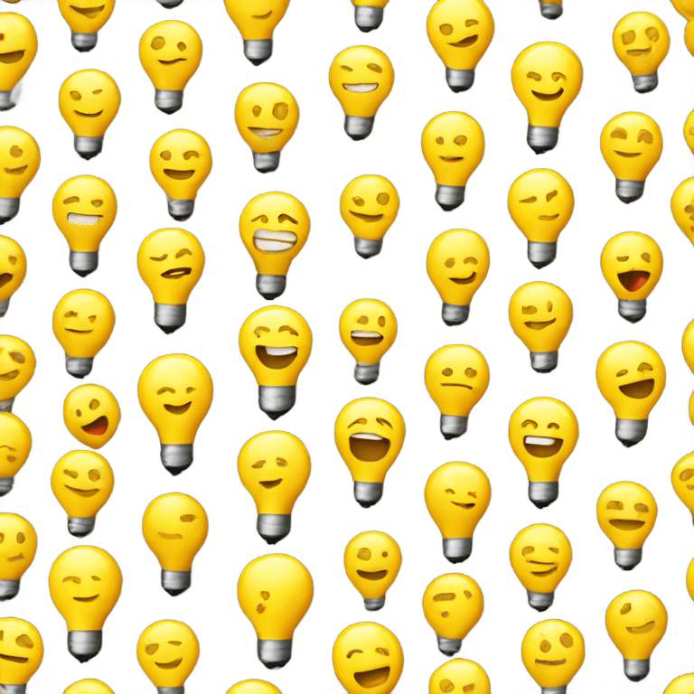 A yellow bulb feeling happy  emoji