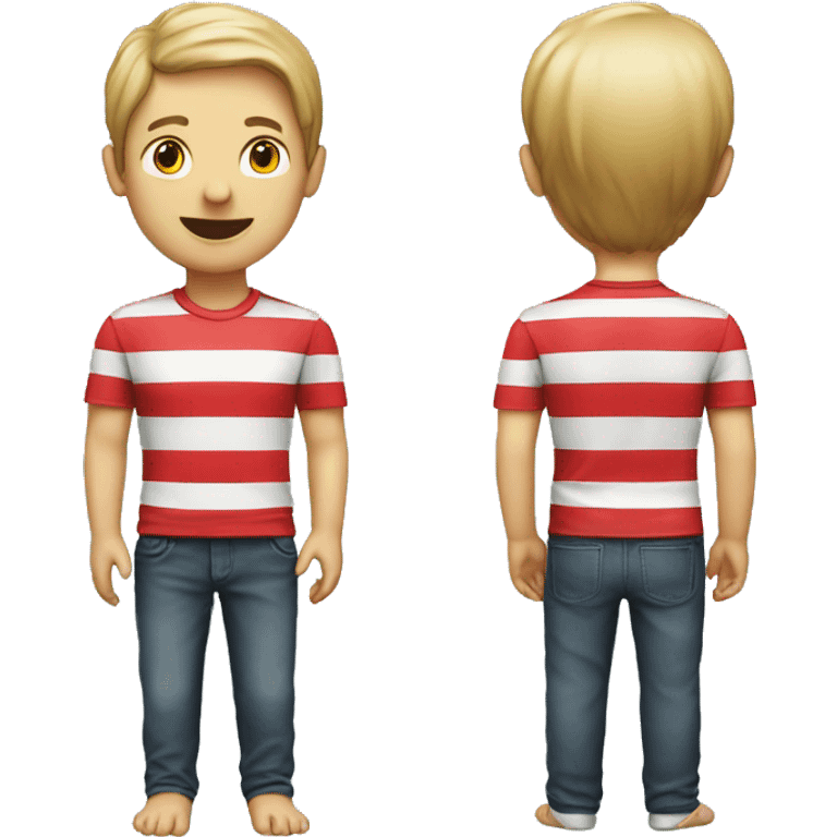 A human with red and black stripes shirt emoji