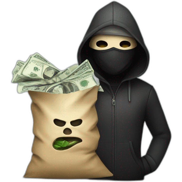 Thief in a mask and a bag of money emoji