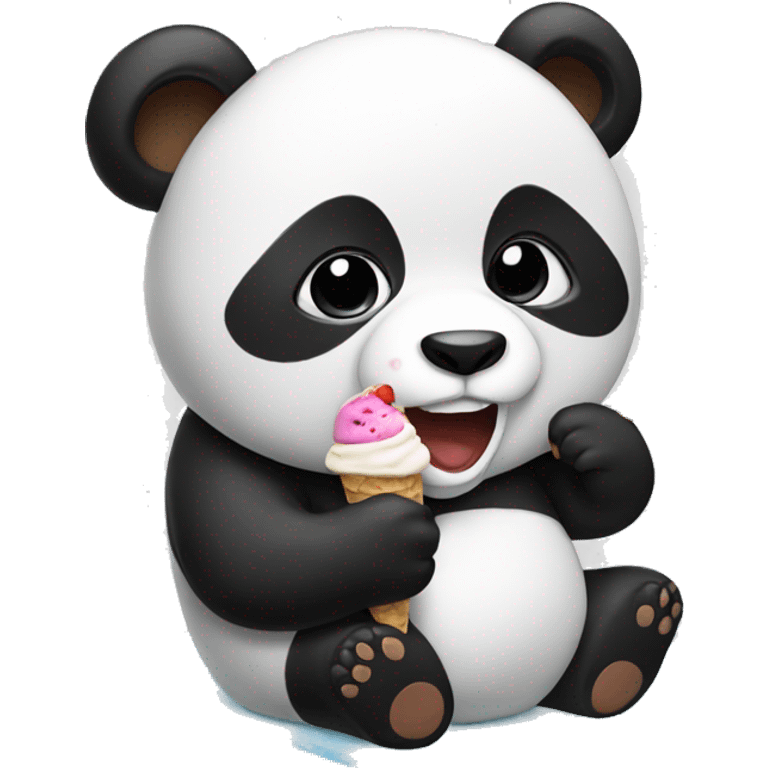 Panda eating ice cream emoji