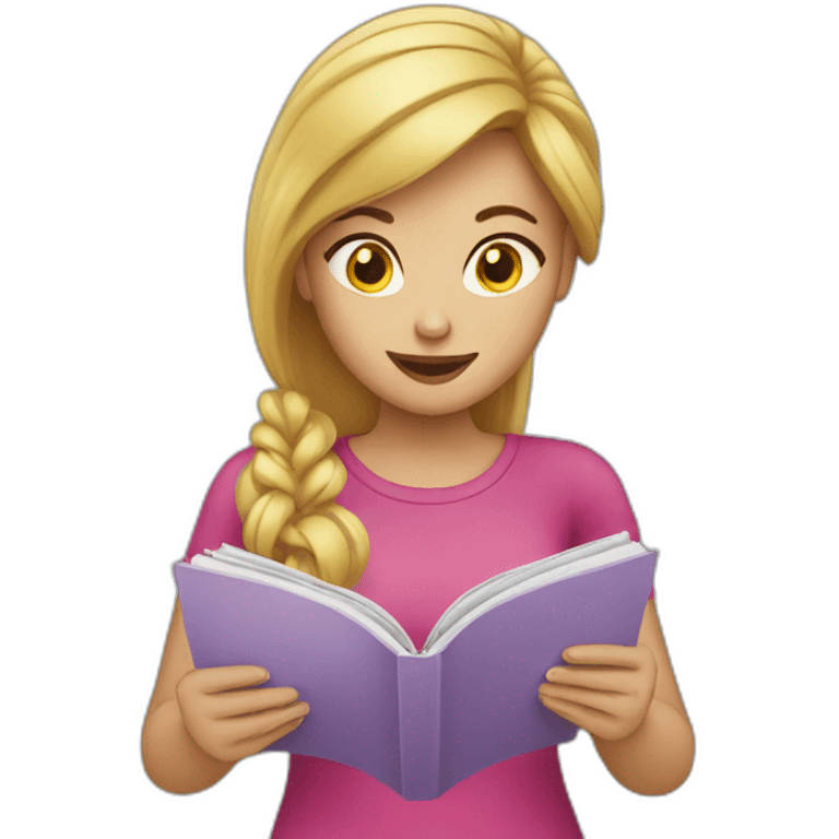 Girl reading Magazin emoji