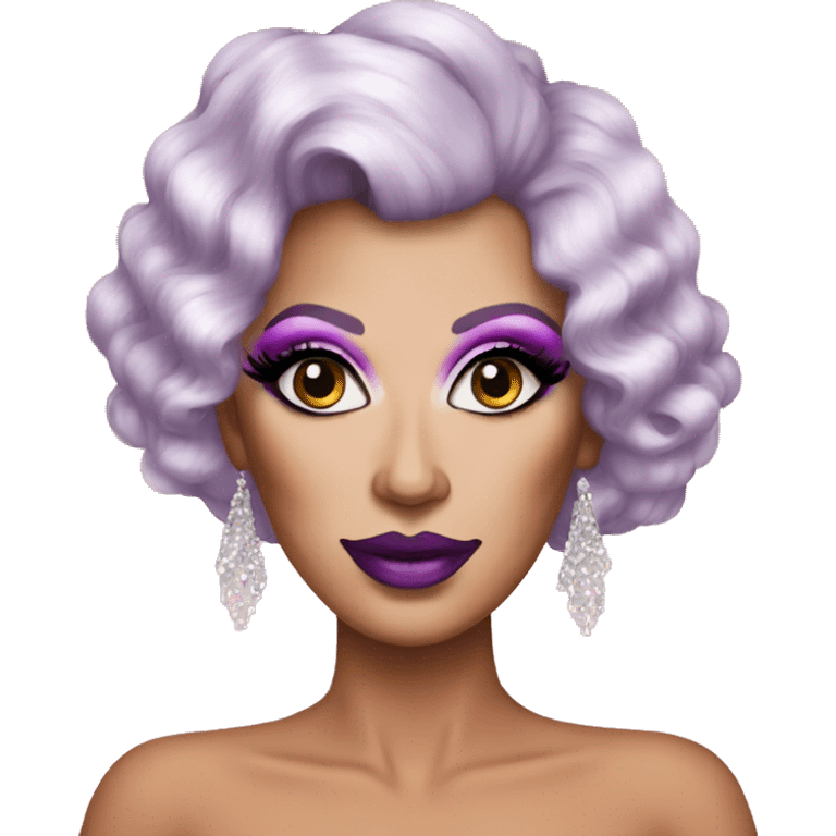 Drag queen with cool makeup emoji