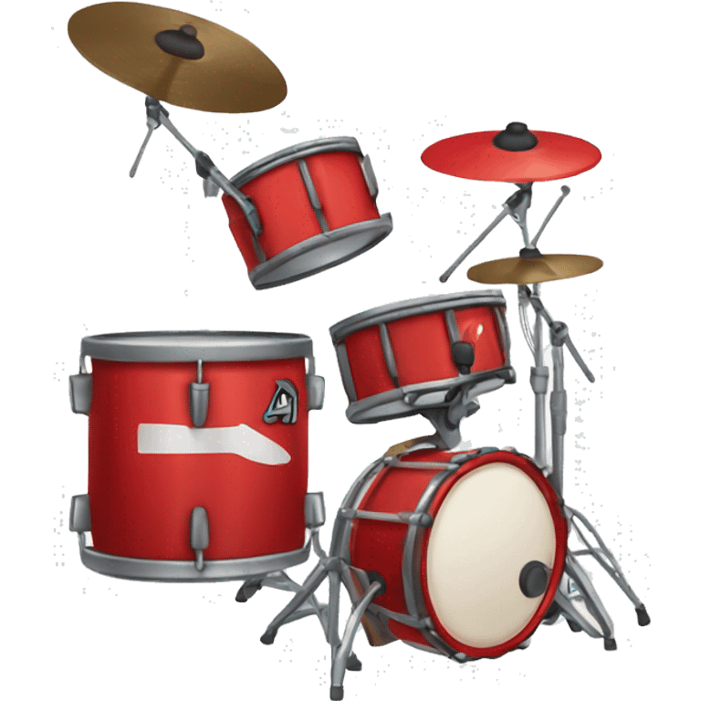 A red drum set emoji