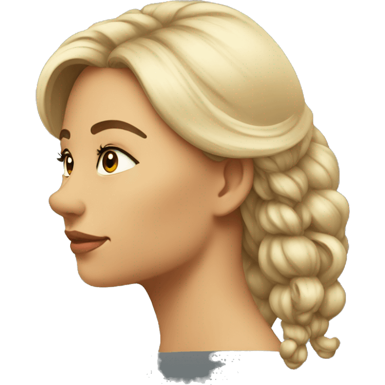 fair young beautiful lady side view emoji