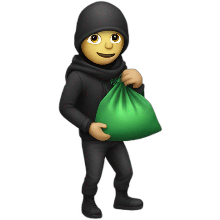 Thief with bag with money emoji