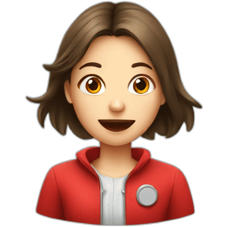 girl with red thermometer in mouth emoji