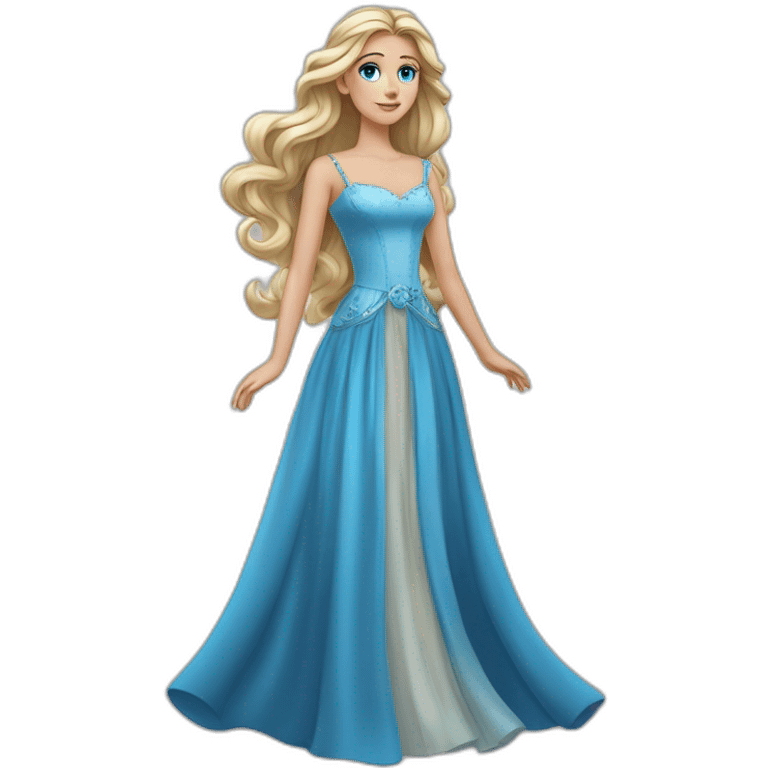 Very Beautyful princess in an expensive long dress with fantastic Blue eyes and Long locking hair emoji