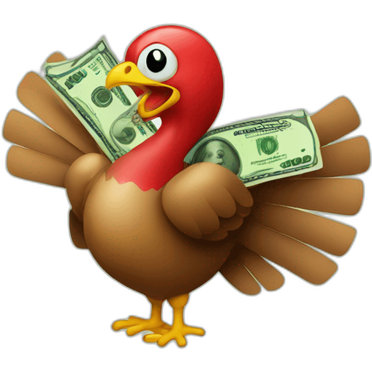 Turkey flag with money emoji