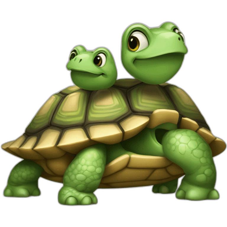 Una pareja de tortugas haciendo cosas cotidianas emoji