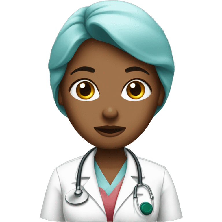 female surgeon scientist working in emergency bleeding emoji