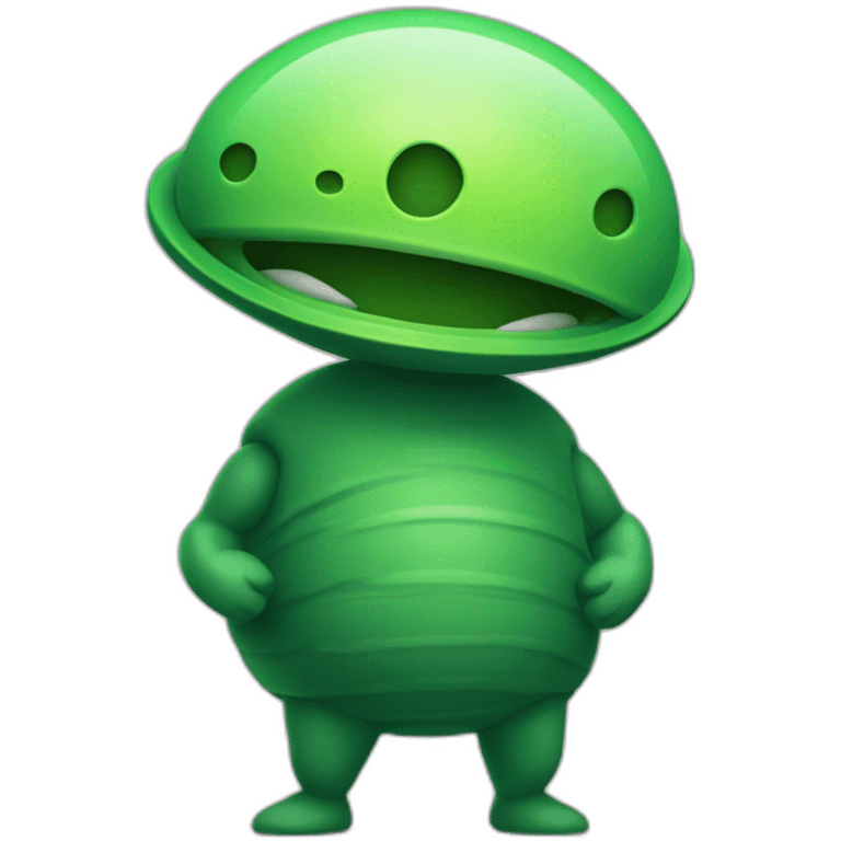 green ovni with arms emoji