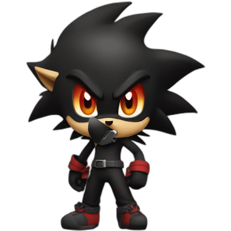 shadow the hedgehog playing a videogame emoji