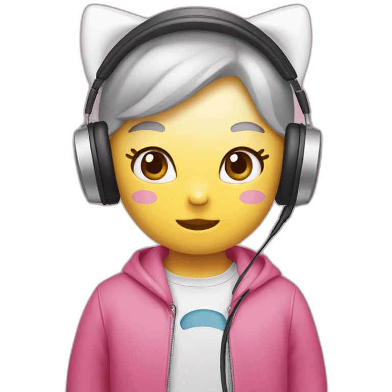 hello kitty listening emoji