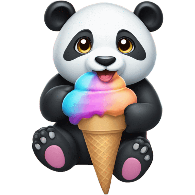 Panda eating ice cream emoji