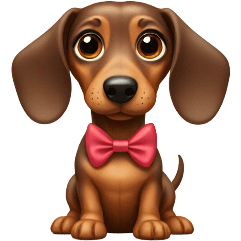 Weiner dog with a bow emoji