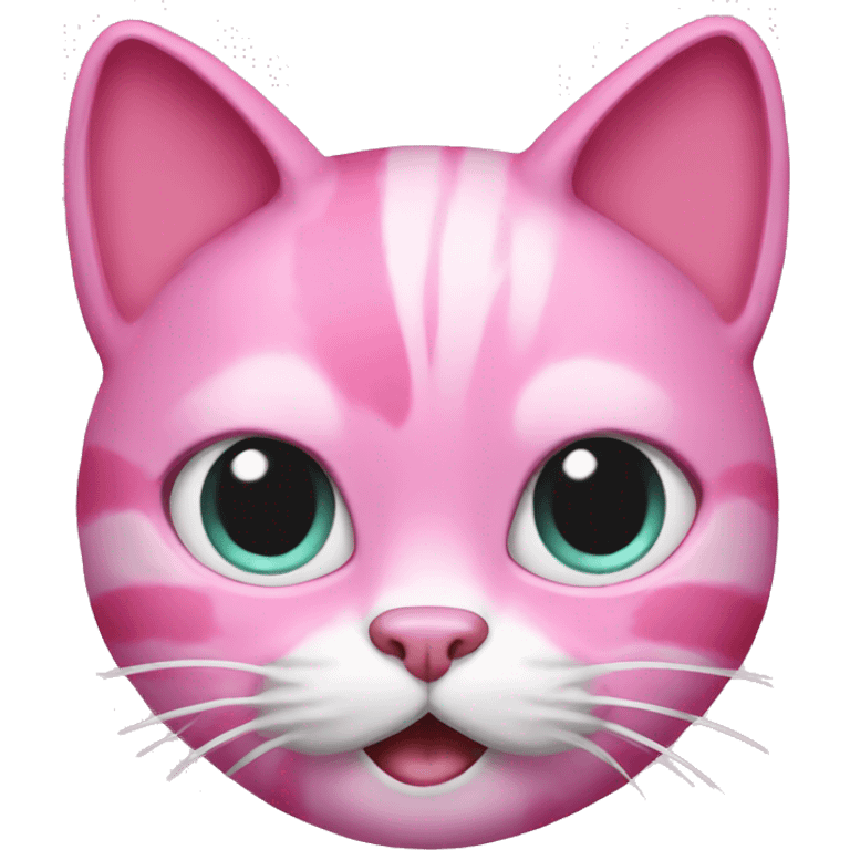 Pink crazy cat emoji