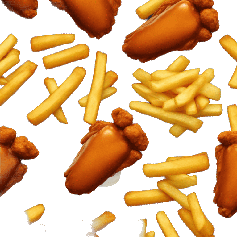 Buffalo wings and fries  emoji