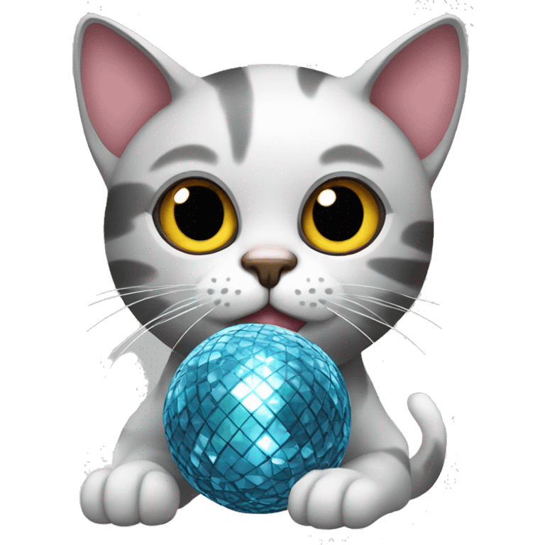 cat with disco ball emoji