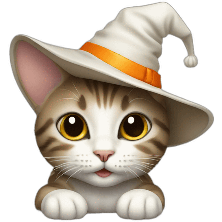 baby cat with halloween hat emoji