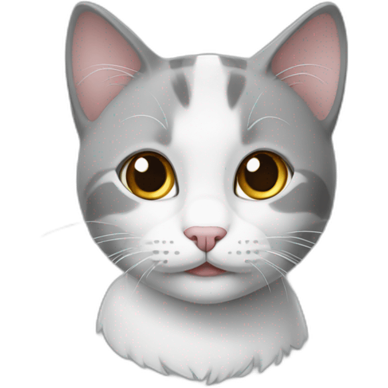 Grey and white cat emoji